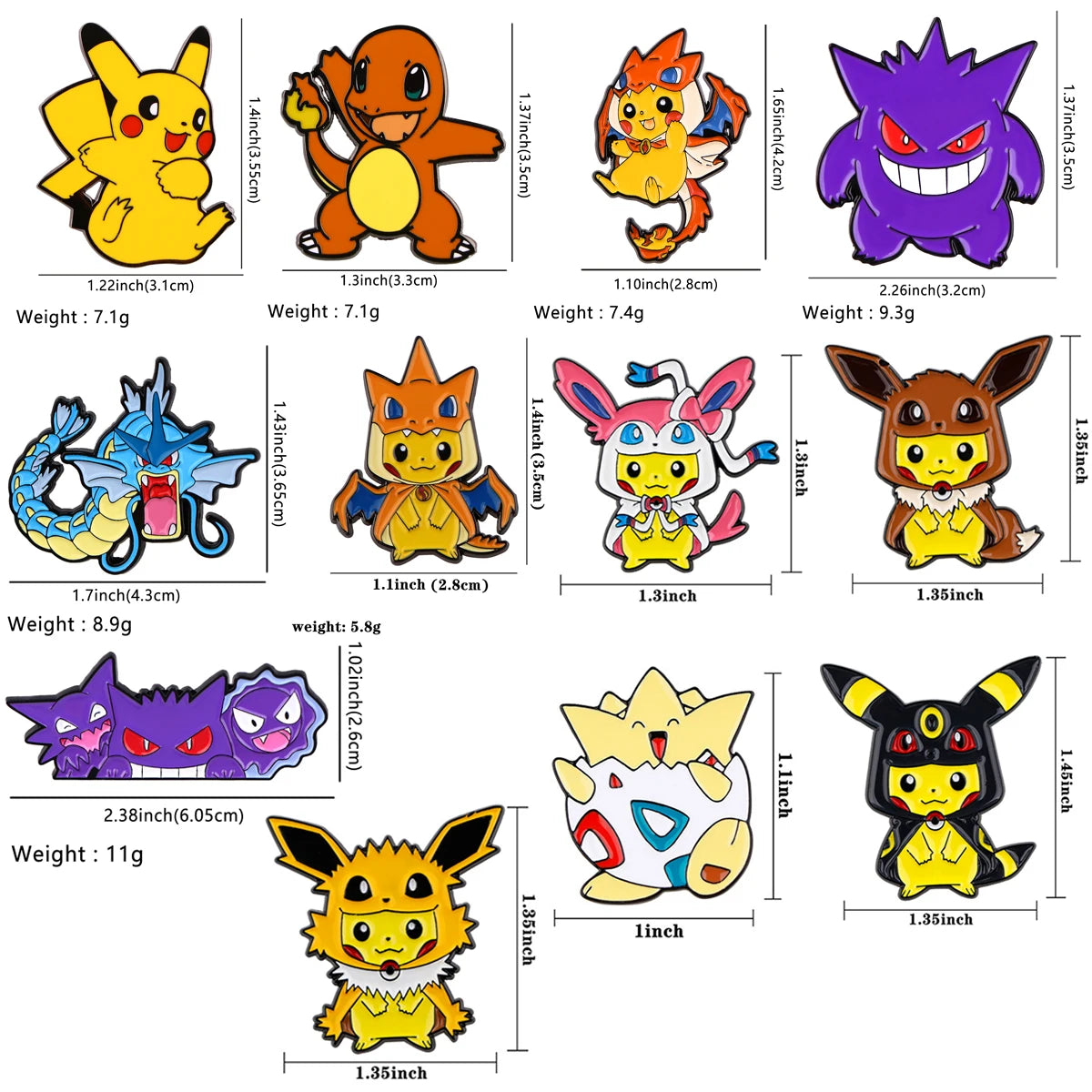 4 pcs Creative Brooch Set Cute Game Console Pikachu Togepi Charmander Enamel Pin Wallet Backpack Clothing Jewelry