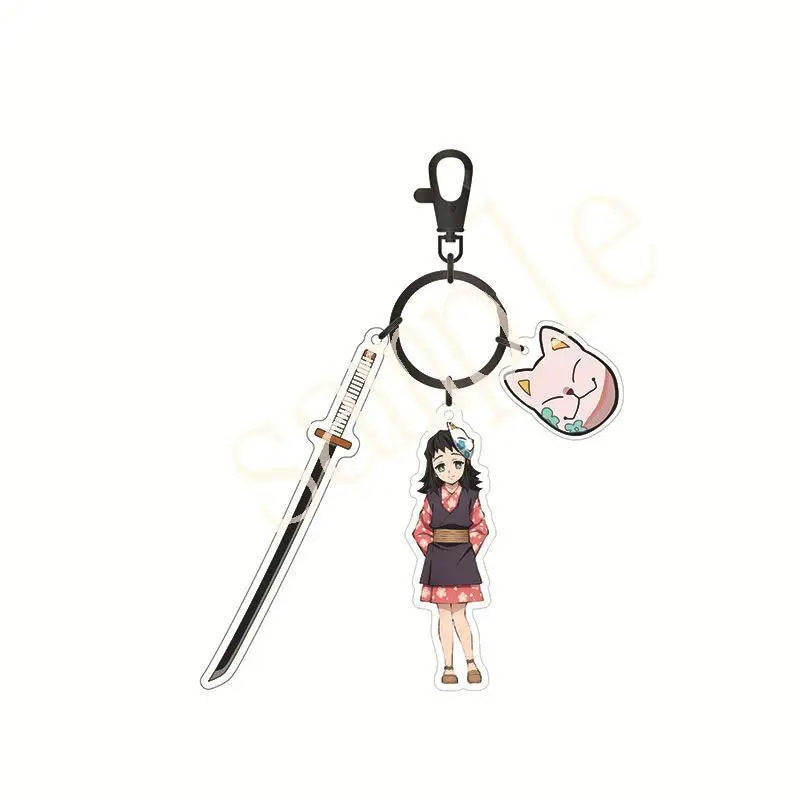 Hot Anime Demon Slayer Keychain Kamado Tanjirou Tomioka Giyuu Rengoku Kyoujurou Cosplay Acrylic Key Chains Fans Gift