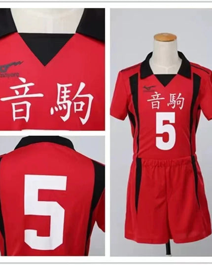 Anime Haikyuu Nekoma Jersey Uniform Wig Kenma Kozume Tetsurou Kuroo Cosplay Costume No. 5 No 1 Sweaters Short Sleeve Sportswear