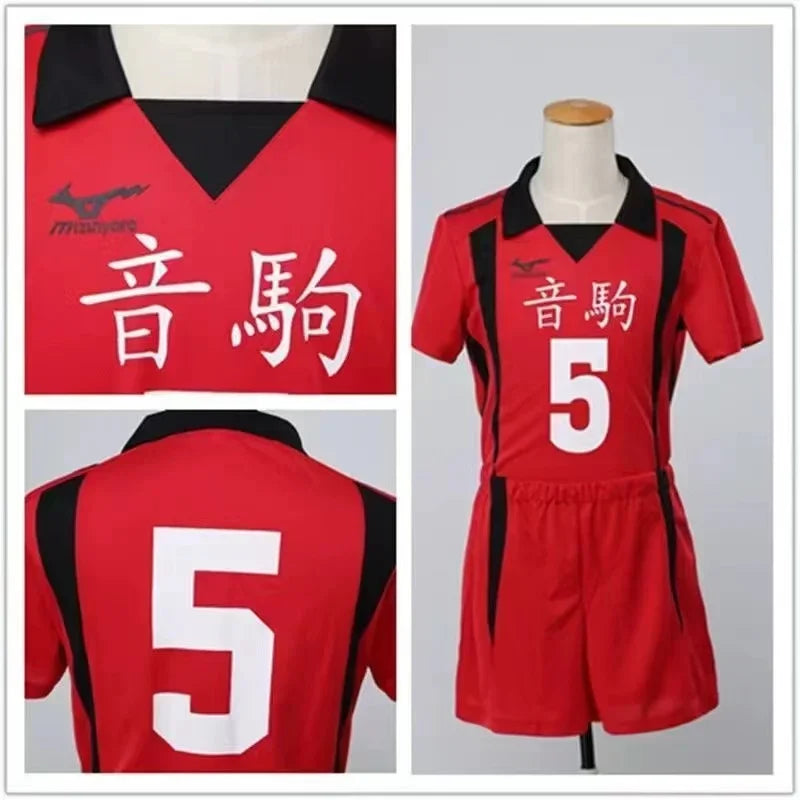 Anime Haikyuu Nekoma Jersey Uniform Wig Kenma Kozume Tetsurou Kuroo Cosplay Costume No. 5 No 1 Sweaters Short Sleeve Sportswear