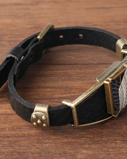 Anime Attack on Titan Leather Bracelet Wings of Liberty Wristband Leather Belt Buckle Bracelets For Women Men Trinket Gift
