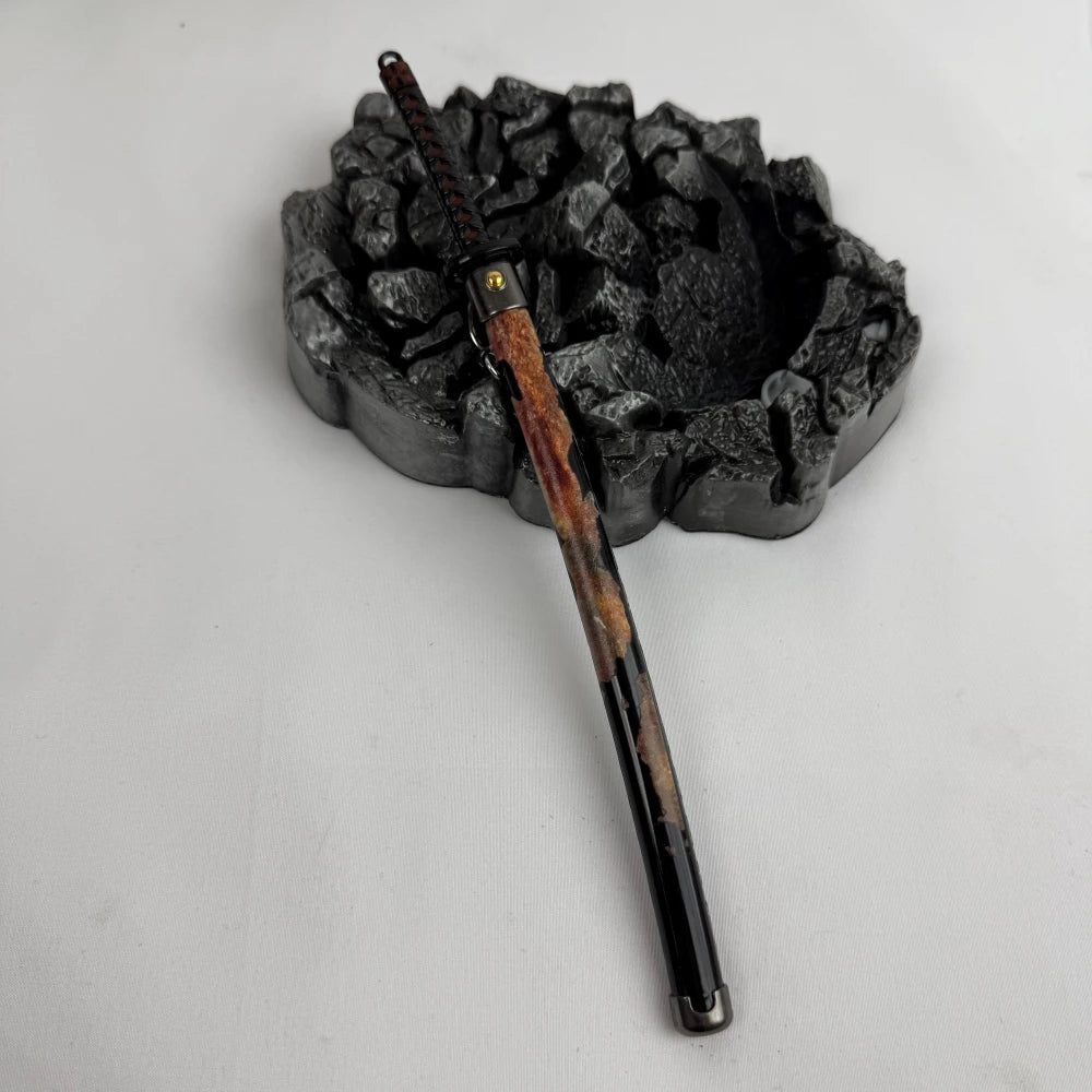 Elden Rivers of Blood Sword Replica Ring 23cm/9.05in Zinc Alloy Model with spring release scabbard, Rust-Proof, Ideal for Fans