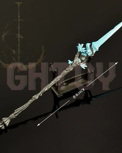 30cm/11.81in Eldenn Game Peripheral Weapon Model Dream Spear Metal Handicraft Ornament Collection Desktop Display Gift Toys Boys