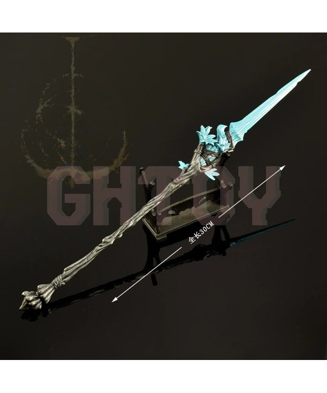 30cm/11.81in Eldenn Game Peripheral Weapon Model Dream Spear Metal Handicraft Ornament Collection Desktop Display Gift Toys Boys