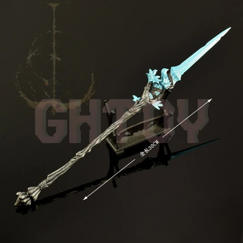 30cm/11.81in Eldenn Game Peripheral Weapon Model Dream Spear Metal Handicraft Ornament Collection Desktop Display Gift Toys Boys