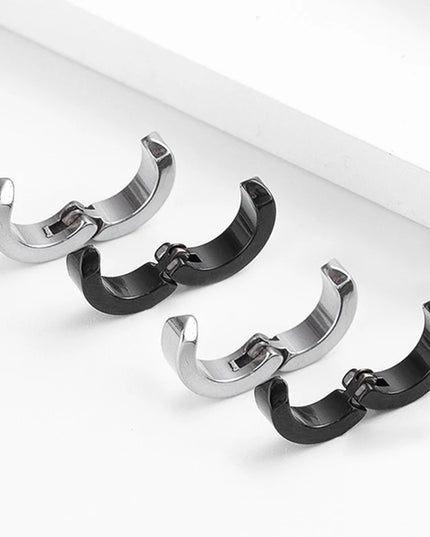 2pcs Anime Chainsaw Man Yoshida Hirofumi Cosplay Ear Clip Earrings Women Men Punk Black No Pierced Fake Ear Circle Pop Jewelry