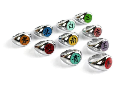 Anime Akatsuki Headband Sasori Uchiha Itachi Ring Sets Cosplay Costumes Props Pain Orochimaru Ninja Accessories