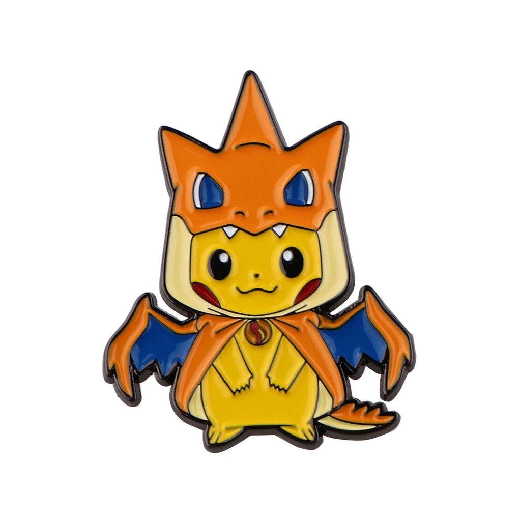 4 pcs Creative Brooch Set Cute Game Console Pikachu Togepi Charmander Enamel Pin Wallet Backpack Clothing Jewelry