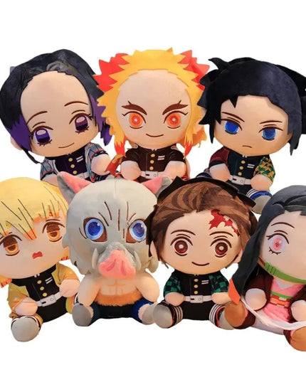 20cm Hot Japan Demon Slayer Plush Dolls Lovely Anime Kimetsu No Yaiba Kamado Tanjirou Nezuko Zenitsu Kyoujurou Toys Kids Gifts