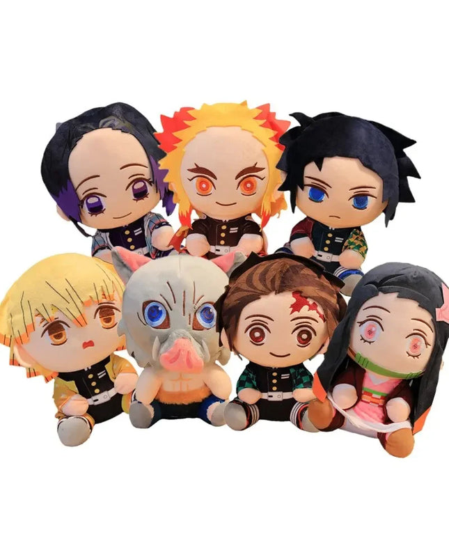 20cm Hot Japan Demon Slayer Plush Dolls Lovely Anime Kimetsu No Yaiba Kamado Tanjirou Nezuko Zenitsu Kyoujurou Toys Kids Gifts
