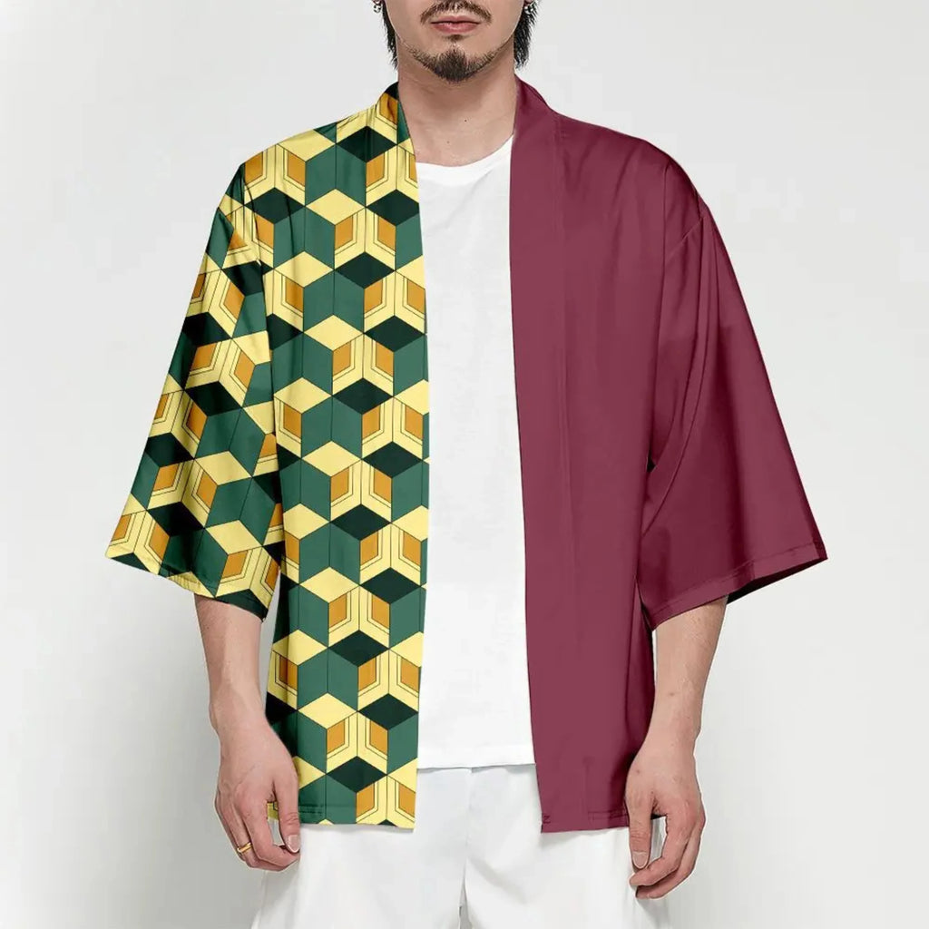 Anime Tanjirou Kamado Cosplay Kimonos for Men Women Japanese Haori Kamade Nezuko Robe Outfits Kochou Shinobu Kimono Summer Cloak