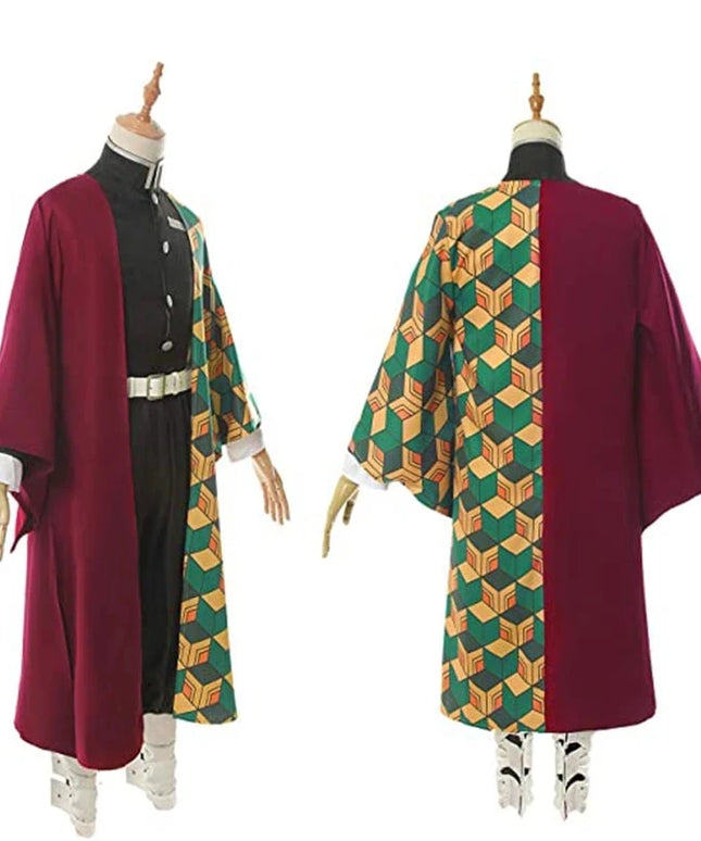 Anime Demon Slayer Kimetsu No Yaiba Tomioka Giyuu Cosplay Costume Suit Uniforms Costumes Wig Child Adult Party Gift