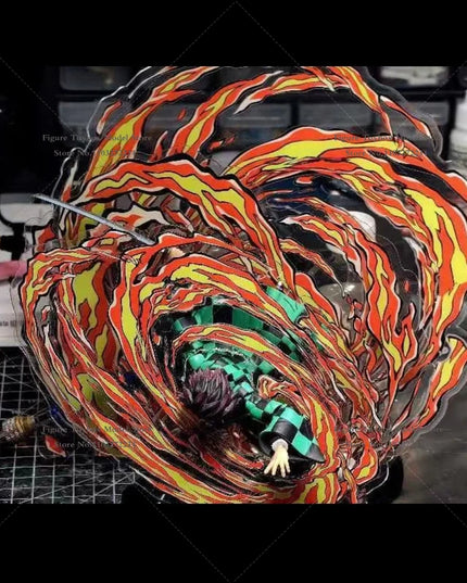 SHF 1/12 Anime Kamado Tanjirou Boy Flame Strike Special Effects Static Water Model Toys Accessory For 6" Tomioka Giyuu Decor