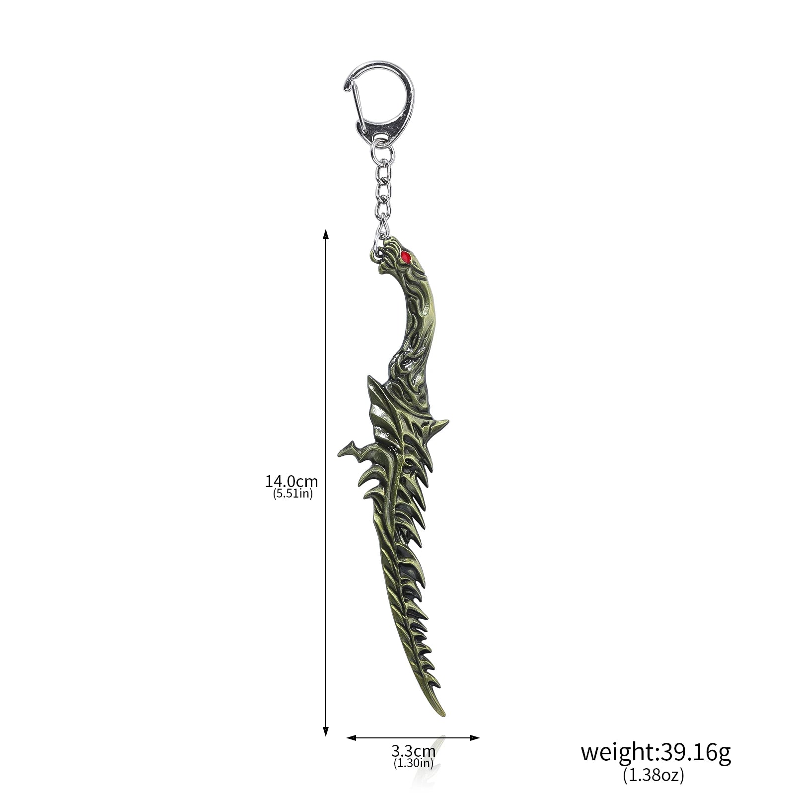 14cm Ring Dark Moon Greatswor Eldens Keychain Pendant Sword of Night and Flame Keyring Cosplay Fans Props Men Women Bag Jewelry