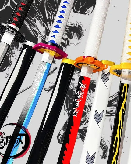 104cm Demon Slayer Katana Swords Tanjirou Zenitsu Katana Fake Sword Killer Devils Real Size Japanese Anime Cosplay Prop Toy Gift