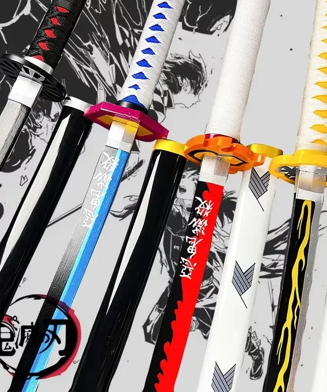 104cm Demon Slayer Katana Swords Tanjirou Zenitsu Katana Fake Sword Killer Devils Real Size Japanese Anime Cosplay Prop Toy Gift
