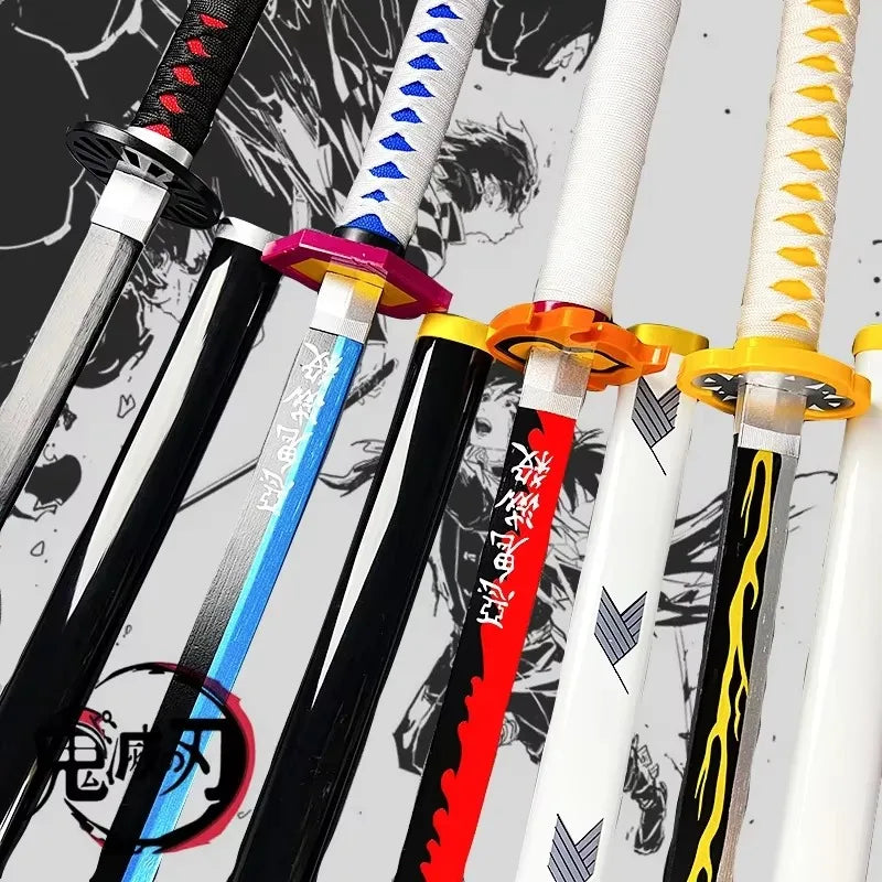 104cm Demon Slayer Katana Swords Tanjirou Zenitsu Katana Fake Sword Killer Devils Real Size Japanese Anime Cosplay Prop Toy Gift