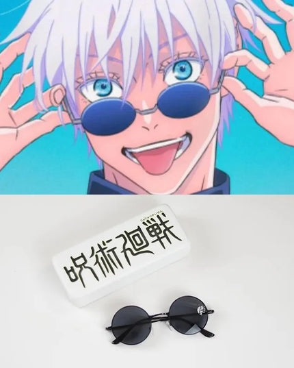 Satoru Gojo Cosplay Patch Glasses Anime Jujutsu Kaisen Cosplay Accessories Gojo Half Face Mask Masquerade Halloween Party Custom