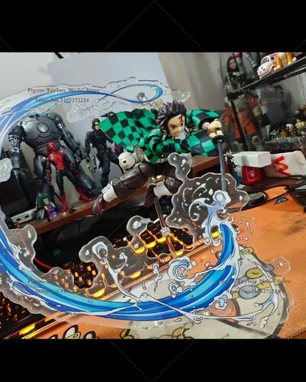 SHF 1/12 Anime Kamado Tanjirou Boy Flame Strike Special Effects Static Water Model Toys Accessory For 6" Tomioka Giyuu Decor