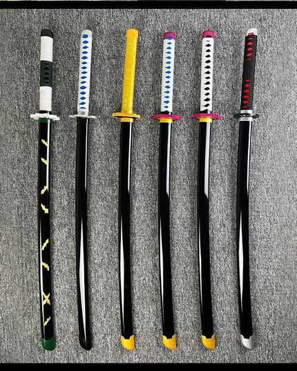 104cm Demon Slayer Katana Swords Tanjirou Zenitsu Katana Fake Sword Killer Devils Real Size Japanese Anime Cosplay Prop Toy Gift