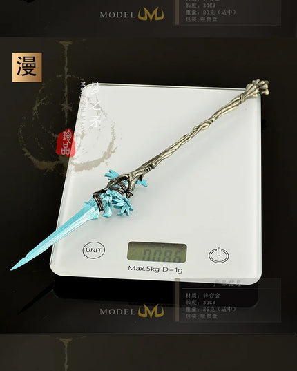30cm/11.81in Eldenn Game Peripheral Weapon Model Dream Spear Metal Handicraft Ornament Collection Desktop Display Gift Toys Boys