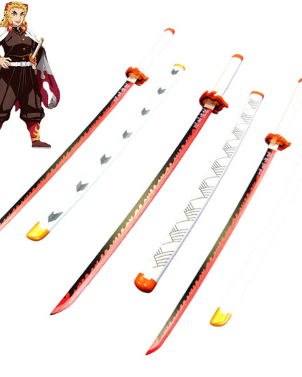 41in/104cm Demon Slayer Katana Anime Ninja Sword Demon Slayer Cosplay Prop Knife Real Size Samurai Sabre Japonesa Katana Sword