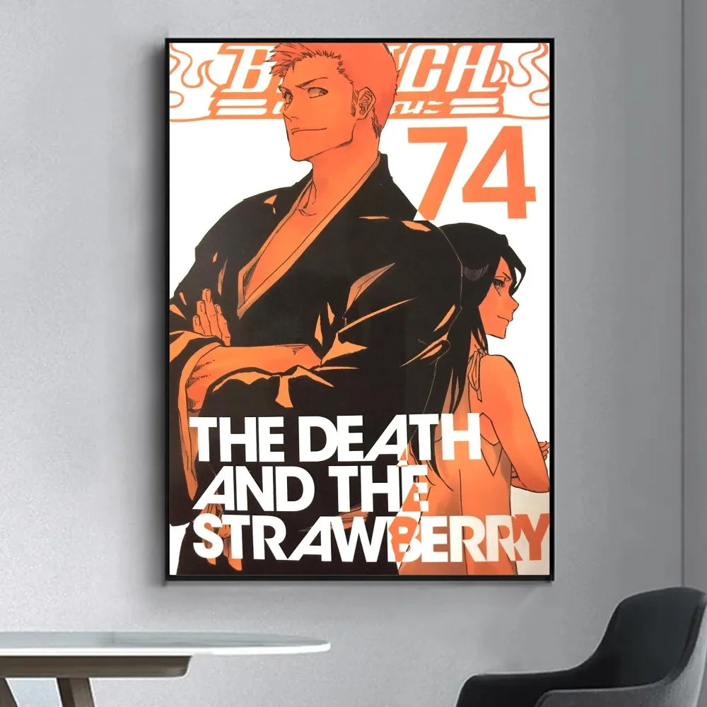 Anime Bleach   Poster Fancy Wall Sticker for Living Room Bar Vintage Decorative Painting Middle