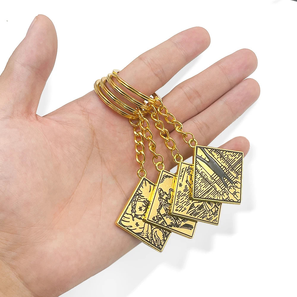Game Ring Keychain Amulet Prosthetic Swordsman Pendant Necklaces for Men Women Bag Car Cosplay Props Accessories Jewelry