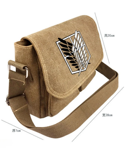 Attack on Titan Canvas Handbag Shoulder Bag Japan Anime Crossbody Bag Messenger Bags Shoulder Bag Cartoon School Book Tote Gift