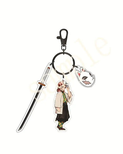 Hot Anime Demon Slayer Keychain Kamado Tanjirou Tomioka Giyuu Rengoku Kyoujurou Cosplay Acrylic Key Chains Fans Gift