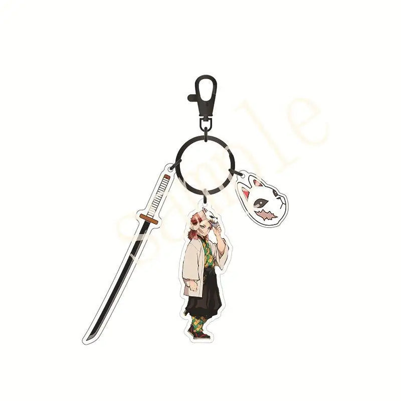 Hot Anime Demon Slayer Keychain Kamado Tanjirou Tomioka Giyuu Rengoku Kyoujurou Cosplay Acrylic Key Chains Fans Gift
