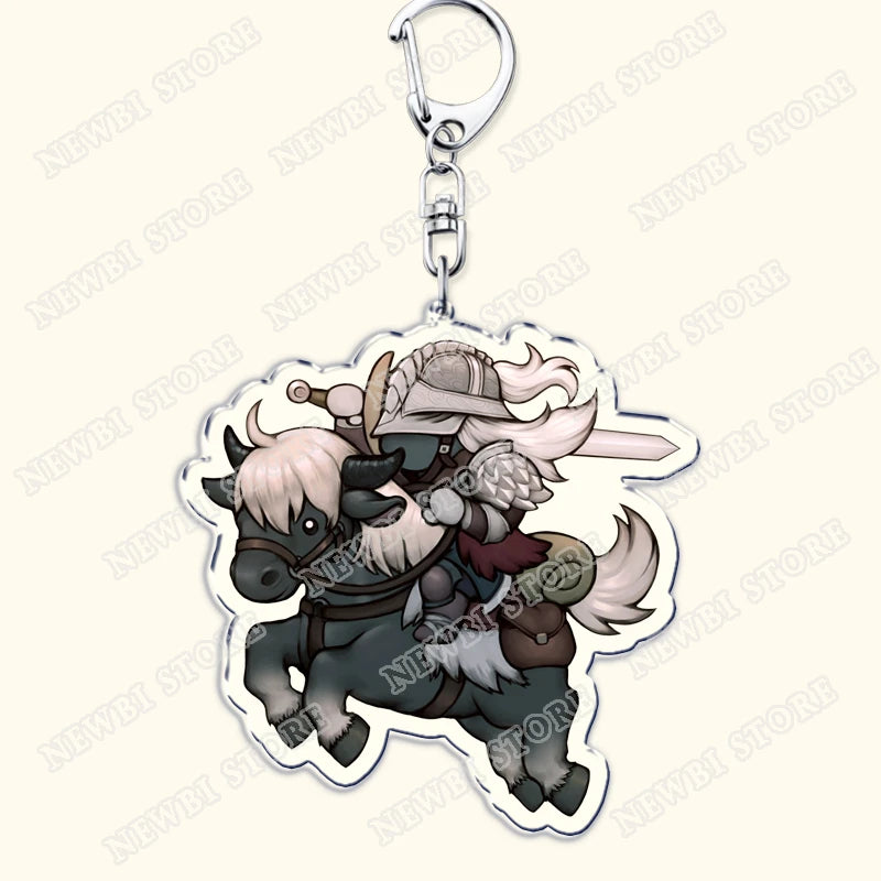 Video Game Dark Souls Keychains for Women Accessories Bag Bloodborne Malenia Melina Keyrings Jewelry Fans Gaming Friends Gift