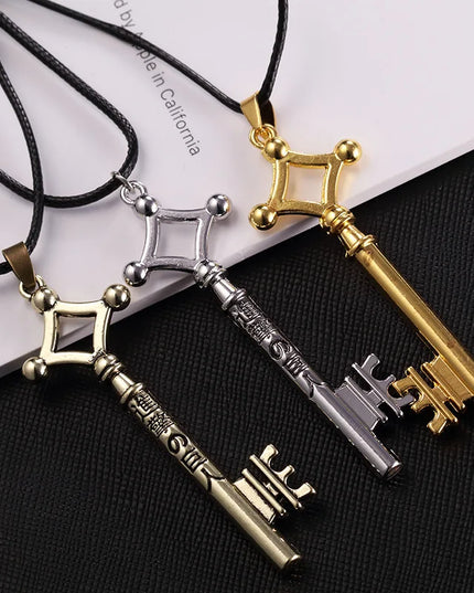 Hot Sale Attack On Titan Necklace Eren Key Shingeki No Kyojin Pendant Fashion Vintage Retro Anime Jewelry For Men Cosplay