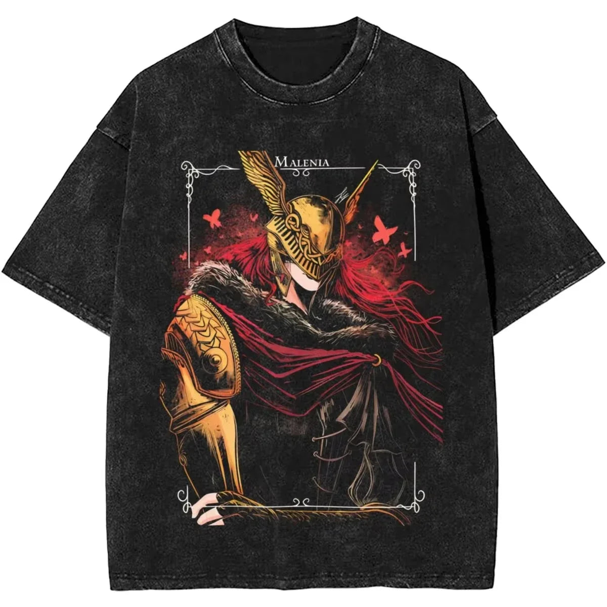 Women Men Malenia Blade of Miquella Washed T Shirt Summer Maidenless Tarnished Classic Simple Harajuku T Shirt New Arrival