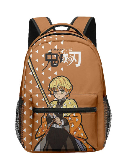 Anime Demon Slayer Tanjiro Nezuko 3D Printed Backpack for College Students Large School Bag 15 Inch Laptop Bag Middle School