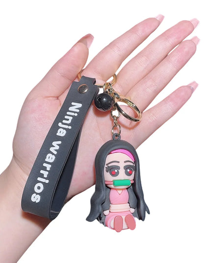 New Demon Slayer Kimetsu No Yaiba Blade of Ghost Keychain Cute Characters Bag Pendant Car Key Chain Ring Fans Gift Anime Jewelry