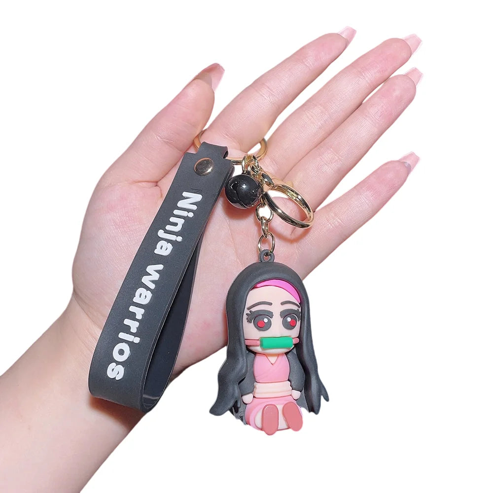 New Demon Slayer Kimetsu No Yaiba Blade of Ghost Keychain Cute Characters Bag Pendant Car Key Chain Ring Fans Gift Anime Jewelry