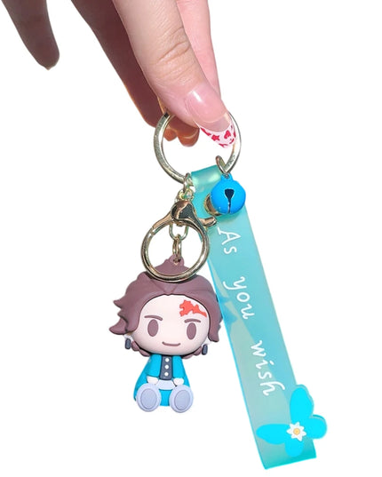 New Demon Slayer Kimetsu No Yaiba Blade of Ghost Keychain Cute Characters Bag Pendant Car Key Chain Ring Fans Gift Anime Jewelry