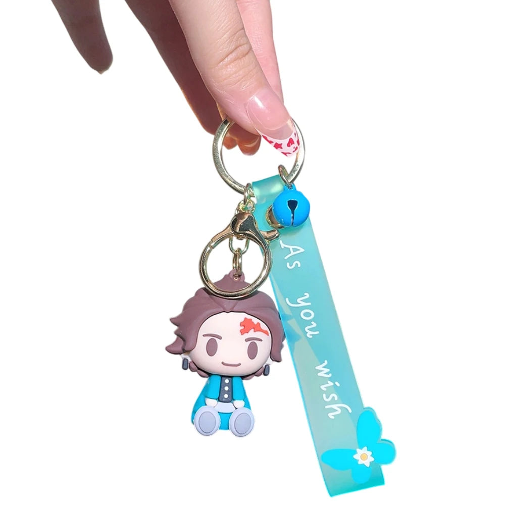 New Demon Slayer Kimetsu No Yaiba Blade of Ghost Keychain Cute Characters Bag Pendant Car Key Chain Ring Fans Gift Anime Jewelry