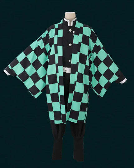 Anime Demon Slayer Kamado Tanjirou Cosplay Costume Kimetsu No Yaiba Cartoon Costume Sutis Wigs Halloween For Kids Adult CosParty