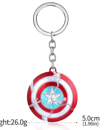 Creative Marvel Series Captain America Shield Keychain Rotating Dripping Shield Avengers Keychain Popular Accessory Pendant