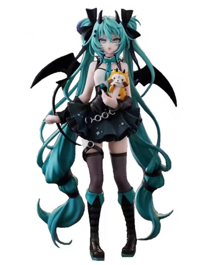 Anime Little Devil Hatsune Miku Handmade Little Raccoon Chuyin Dark Angel Handmade PVC Model Animation Peripheral Ornaments