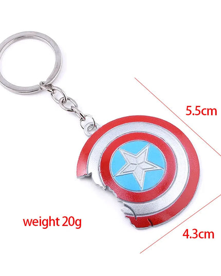 Creative Marvel Series Captain America Shield Keychain Rotating Dripping Shield Avengers Keychain Popular Accessory Pendant