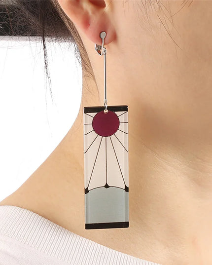 Fashion Anime Demon Slayer Kimetsu no Yaiba Blade of Ghost Earings Acrylic Drop Earrings For Women Men Jewelry Accessories Gift