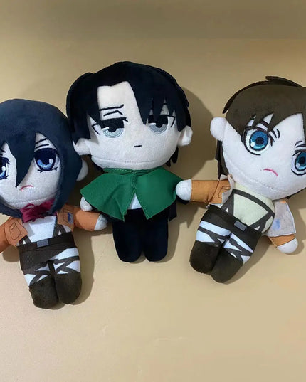 20cm Anime Attack on Titan Plush Toys Doll Kawaii Levi Eren Mikasa Cute Kawaii Collection Green Stuffed Birthday Gifts For Kids