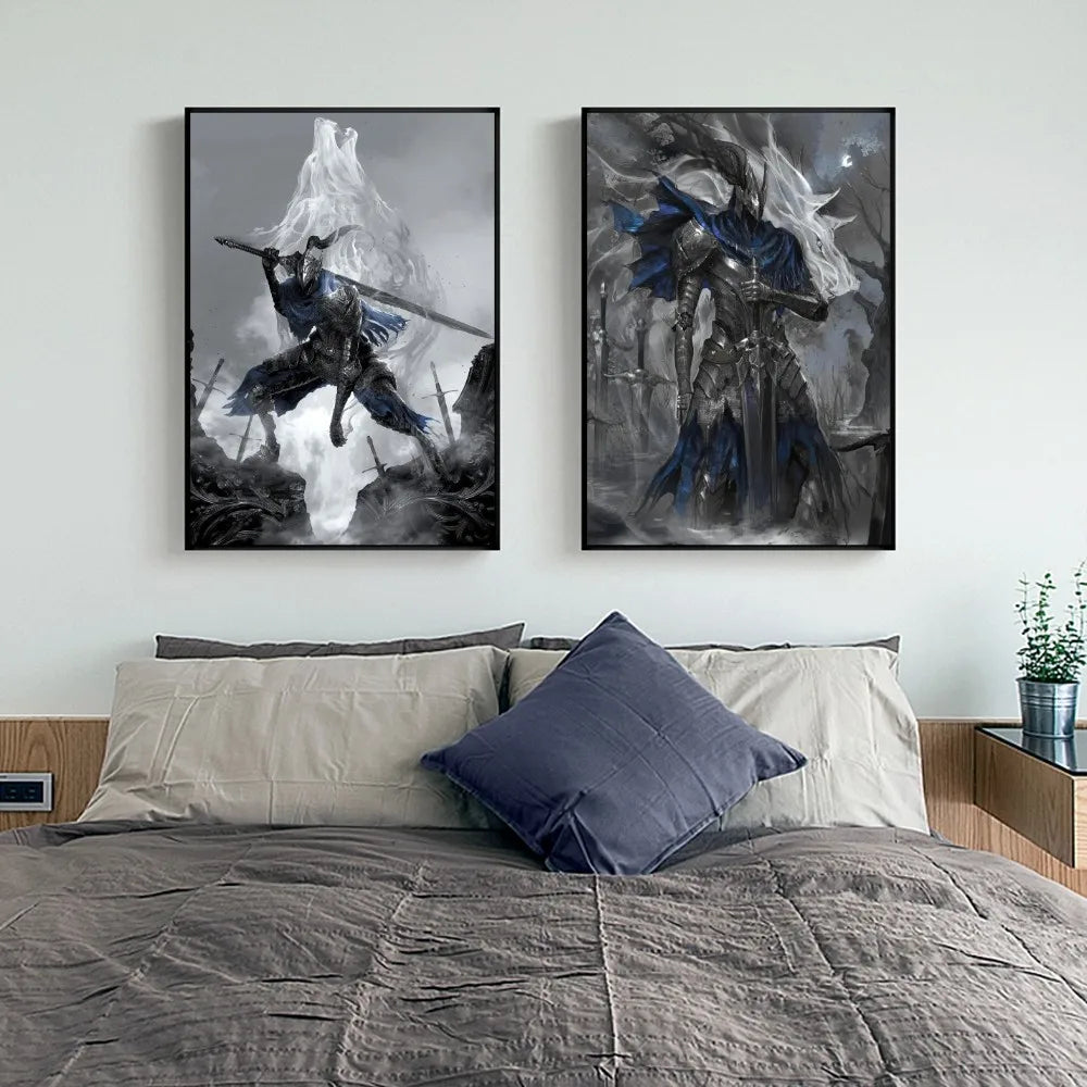 1pc DARK SOULS Adventure Game Poster Wall Art Home Decor Room Decor Digital Painting Living Room Restaurant Kitchen Art