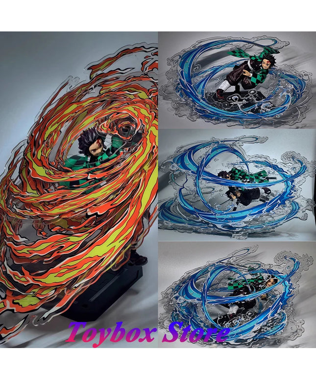 SHF 1/12 Anime Kamado Tanjirou Boy Flame Strike Special Effects Static Water Model Toys Accessory For 6" Tomioka Giyuu Decor