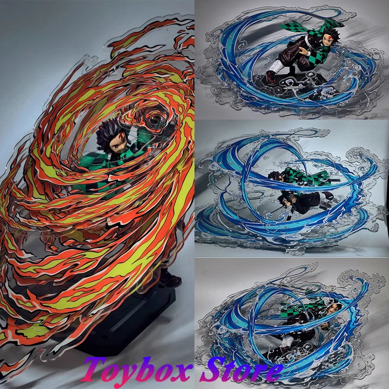 SHF 1/12 Anime Kamado Tanjirou Boy Flame Strike Special Effects Static Water Model Toys Accessory For 6" Tomioka Giyuu Decor