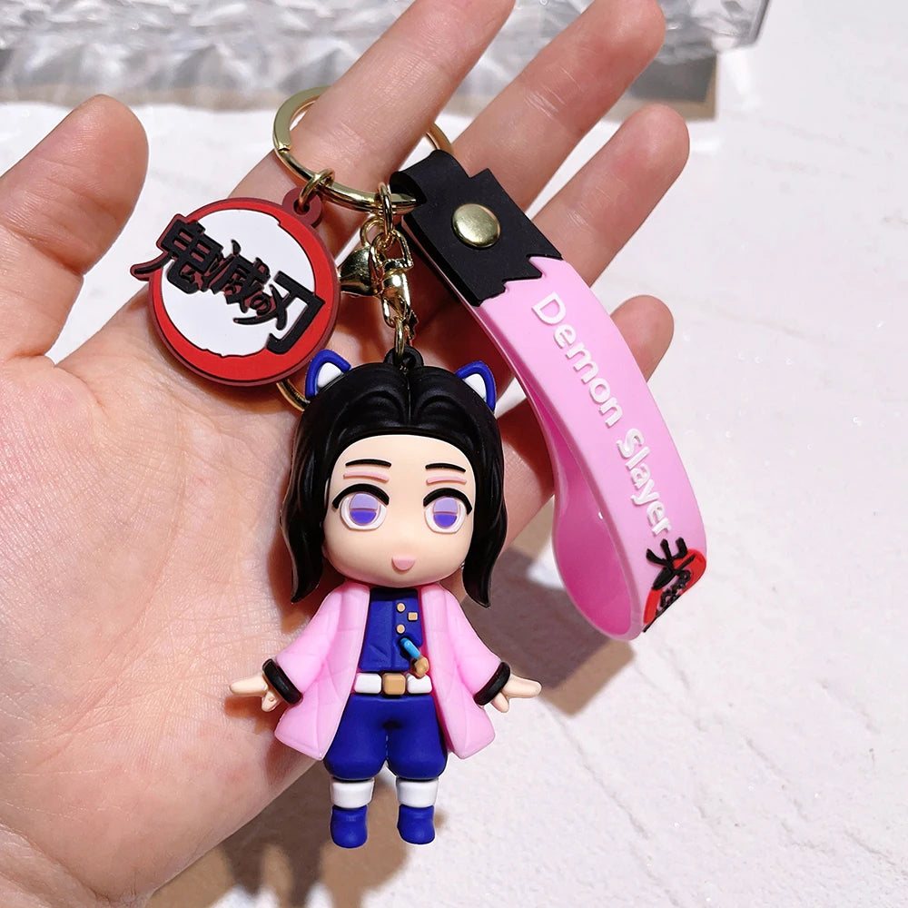 New Demon Slayer Kimetsu No Yaiba Blade of Ghost Keychain Cute Characters Bag Pendant Car Key Chain Ring Fans Gift Anime Jewelry