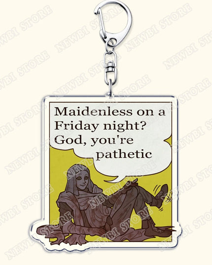 Video Game Dark Souls Keychains for Women Accessories Bag Bloodborne Malenia Melina Keyrings Jewelry Fans Gaming Friends Gift